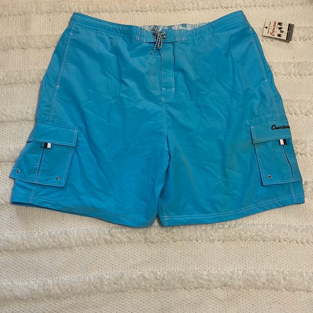 Cremieux swim trunks cargo board shorts many pockets blue men’s size 2X nwts new